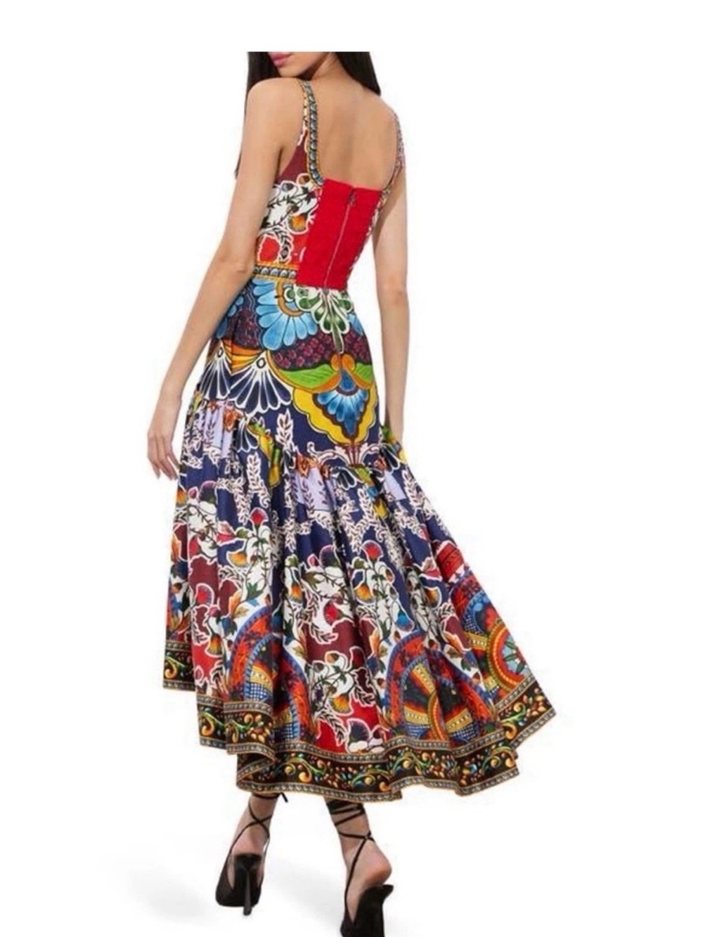 Alice + Olivia Multicolor Mosaic-Print Maxi Dress — Blue, Red, Green, Yellow - Picture 3 of 14